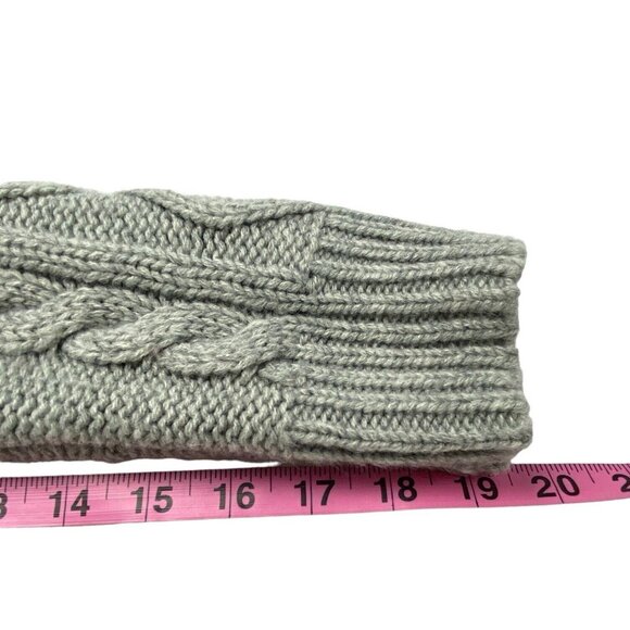MERCURY DUO Women Cable Knit Sweater Sz M Gray Pullover Modern Classic 79-43 - Picture 6 of 16